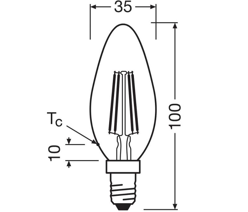 3er OSRAM E14 LED Base Classic B 60  Kerze klar 5,9W wie 60W kaltweß für Kronleucher und schmale Leuchten