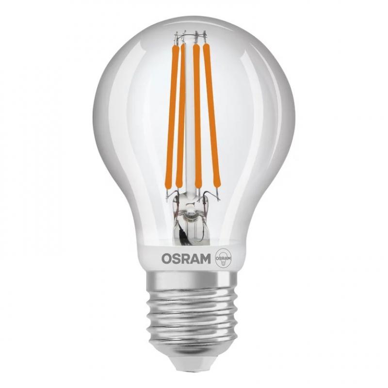 4er Pack OSRAM E27 LED Lampe Star Classic A 60 Filament Motion & Daylight sensor 7.3W wie 40W 2700K warmweißes Licht