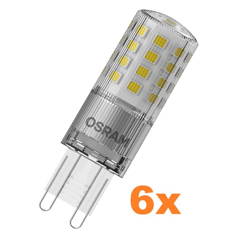 6er Pack OSRAM LED PIN G9 Stiftsockel Lampe dimmbar 4,4W wie 48W warmweißes Licht 2700K