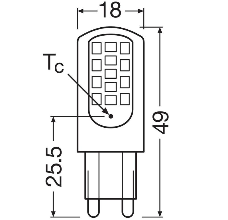 Ledvance G9 LED PIN G9 4,2W wie 40W 2700K warmweißes Wohnlicht in Stiftform