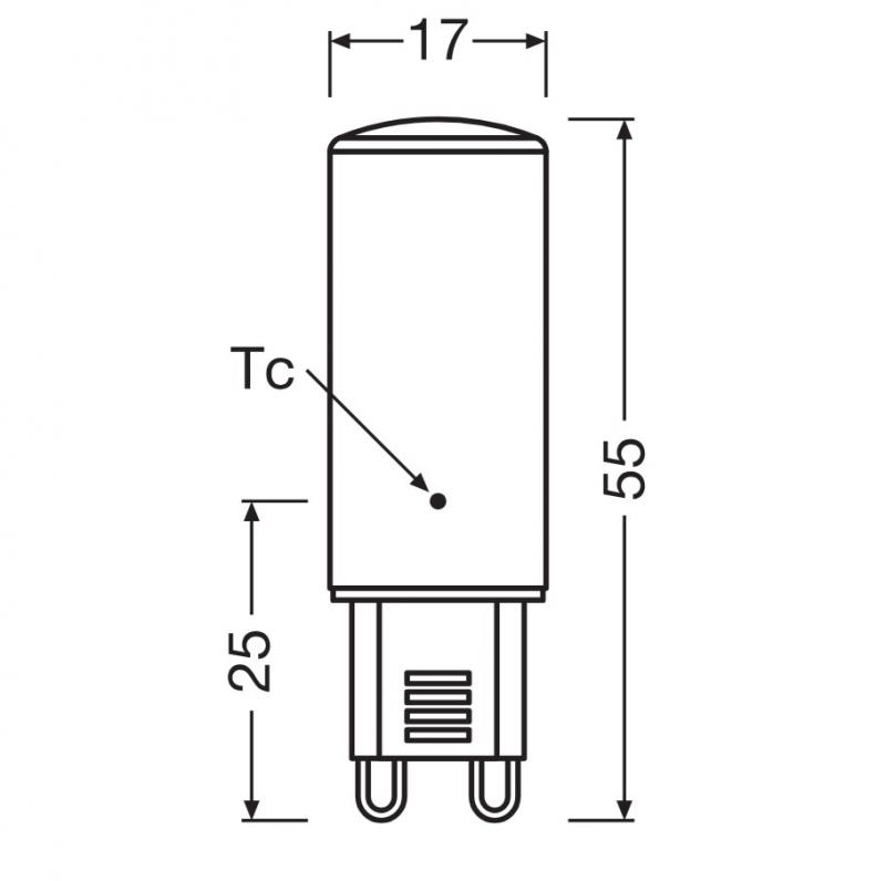 Ledvance G9 LED PIN 4,5W wie 48W 2700K warmweißes Wohnlicht in Stiftform