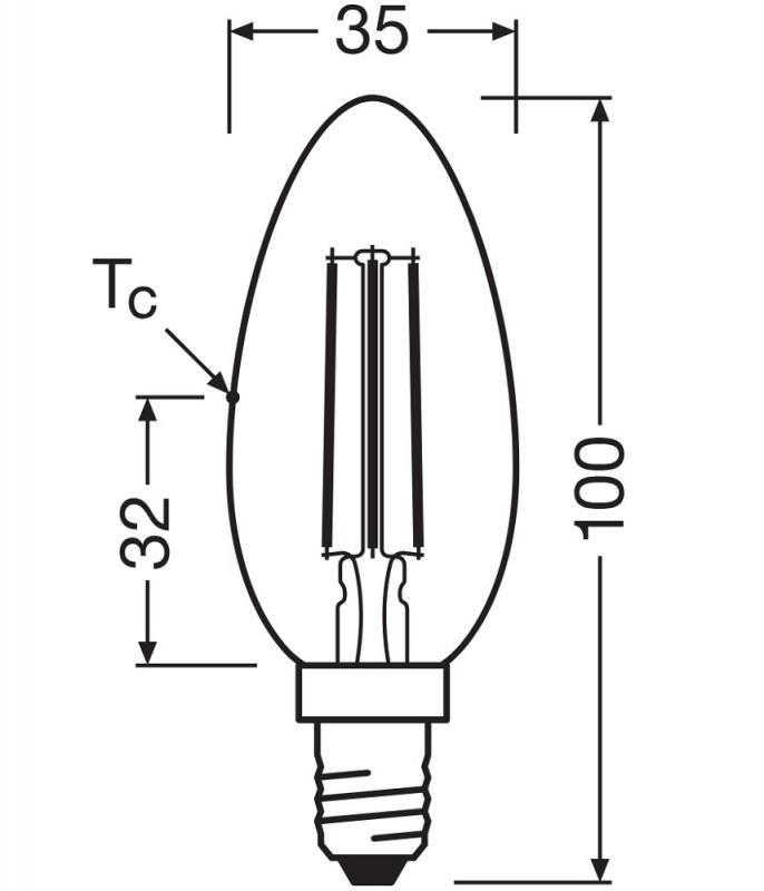 Osram E14 LED Kerzenlampe CLASSIC besonders effizient klar 2,2W wie 40W 2700K warmweißes Licht - Sehr gute Energieeffizienz