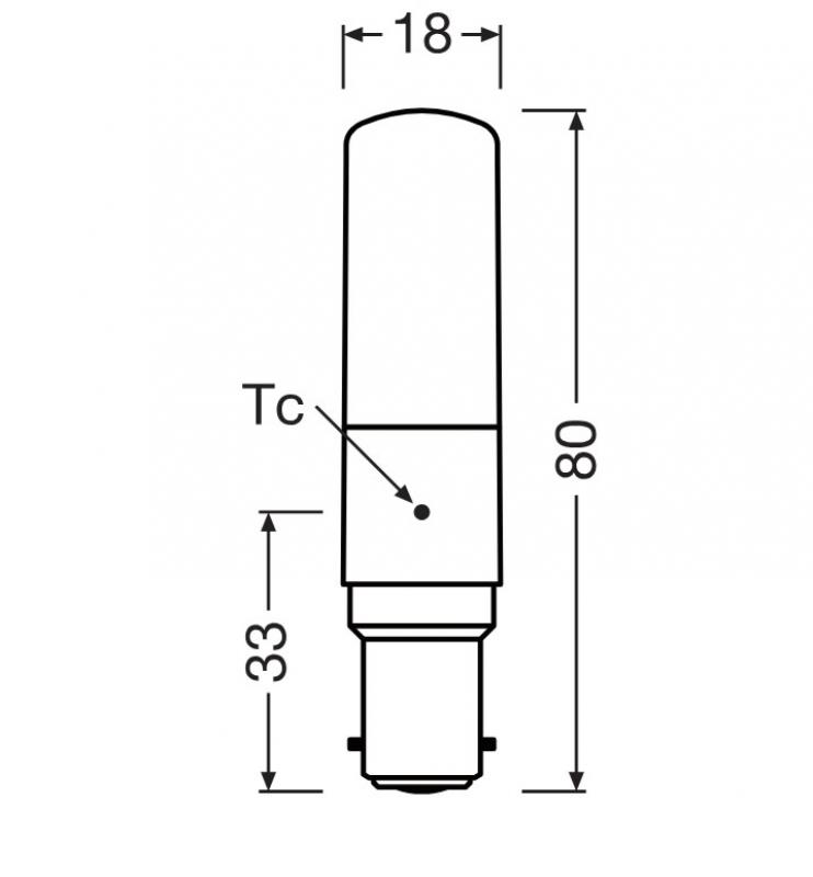 Ledvance B15d  LED Special T SLIM schlanke LED Lampe 2700K warmweiß 6,5W wie 60W