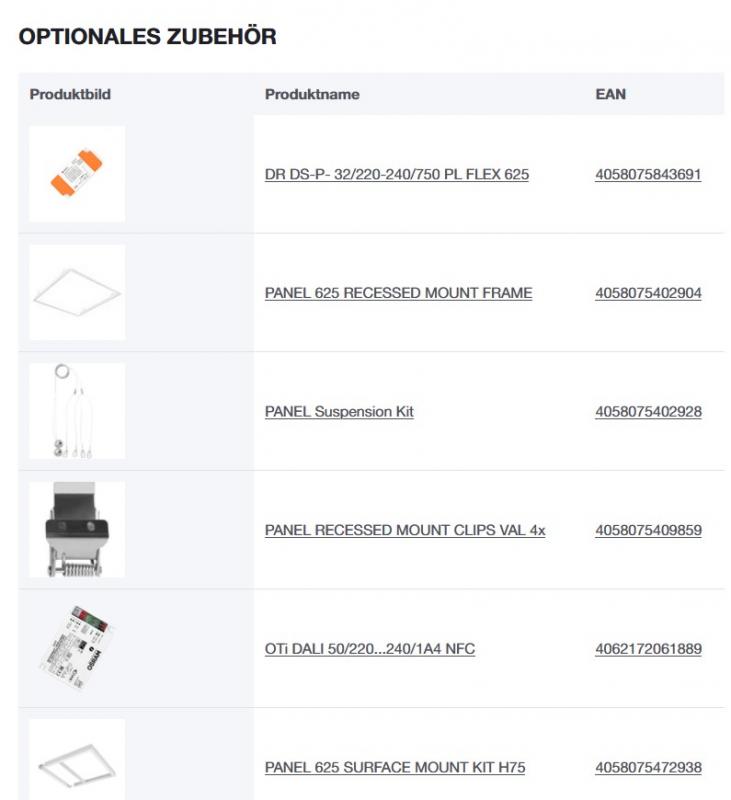LEDVANCE PANEL FLEX 625 UGR19 PS 32W 5160LM DALI IP40