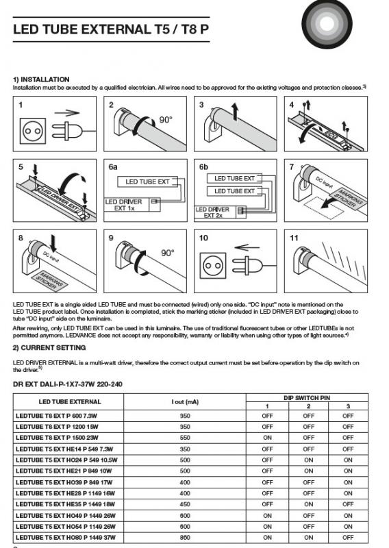 55cm Ledvance T5 G5 LED Röhre EXTERNAL HE14 549 mm 7,3W 865 6500K Kaltweiss dimmbar GLAS