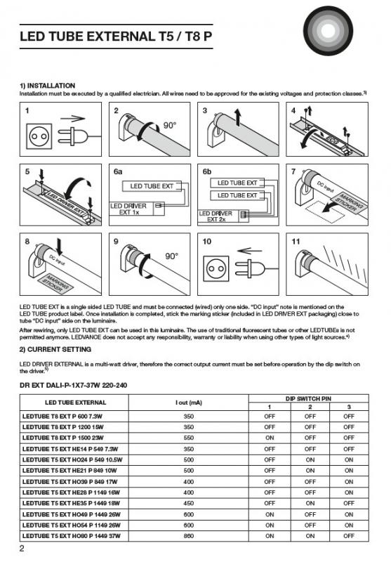 85cm Ledvance LED TUBE T5 EXTERNAL HO39 849 mm 17W 865 Kaltweiss dimmbar GLAS