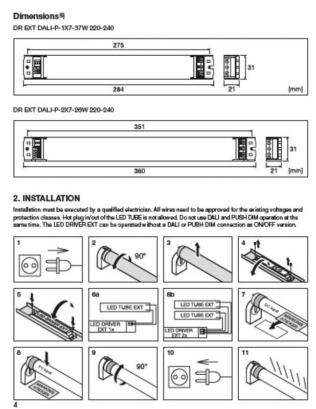 Ledvance Treiber LED DRIVER LED TUBE EXTERNAL DALI DR EXTERNAL DALI -1X7-37W 220-240