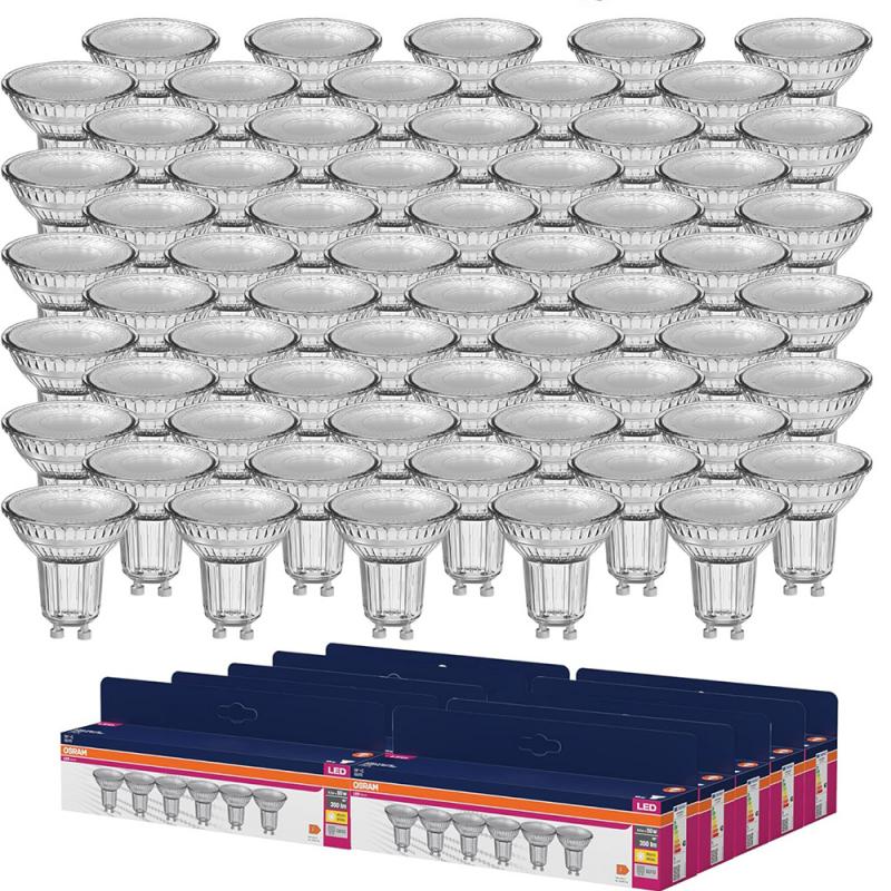 60 x OSRAM GU10 LED Strahler VALUE PAR16 4.3W wie 50W 36° 2700K warmweißes Licht GLAS