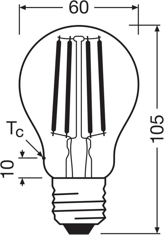 3er Set OSRAM E27 LED Lampe Classic klar 3,8W wie 60W warmweißes Licht 2700K - Energy efficiency class A - besonders effizient