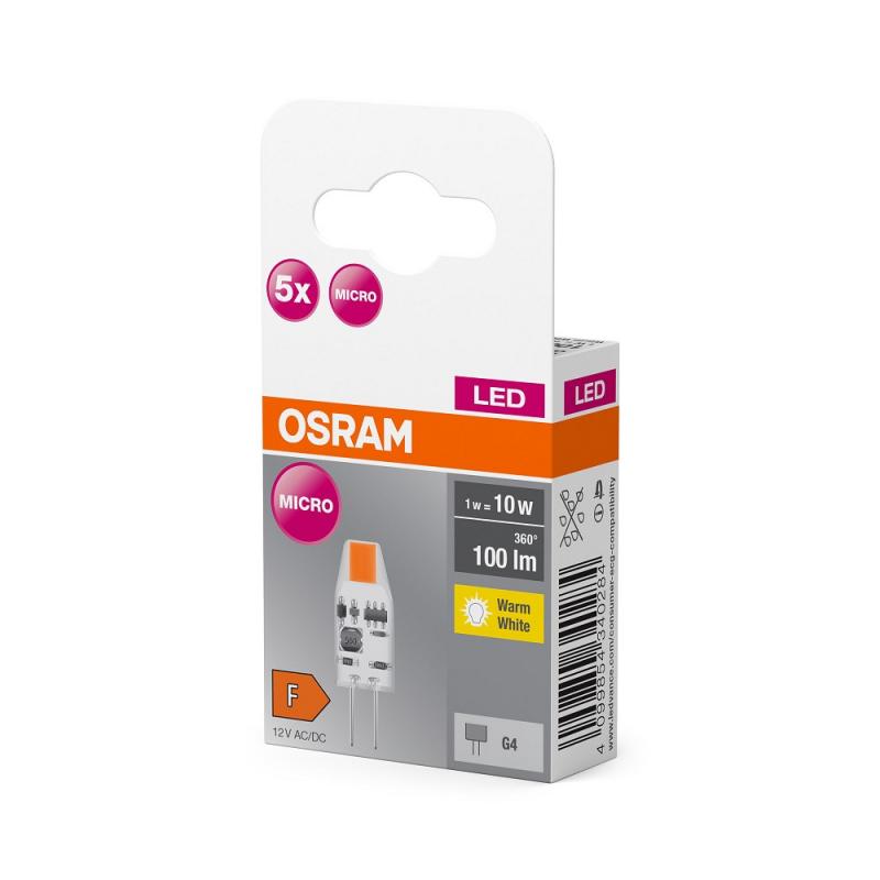 50er Pack OSRAM G4-Sockel LED Mico PIN / Stift sehr sparsam 1W wie 10W warmweißes Licht - XXXL-Sparpack