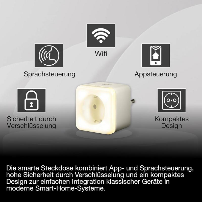 OSRAM SMART+ WIFI Steckdose mit Nachtlicht IP20-Schutz - für Integration von Geräten ins Smart Home und Sicherheit