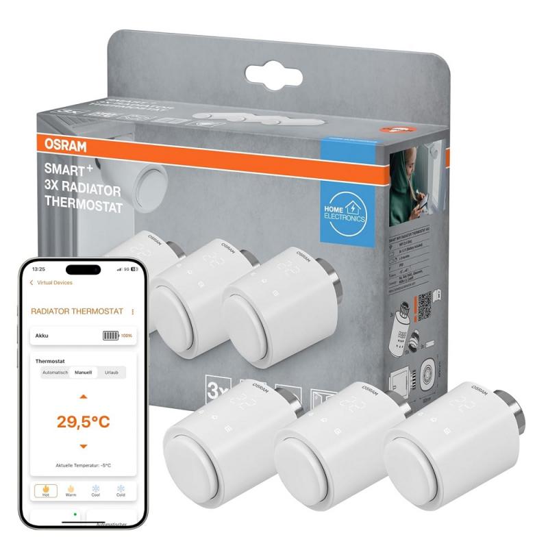 3er Pack OSRAM SMART+ WiFi RADIATOR THERMOSTAT -  Heizkörperthermostat