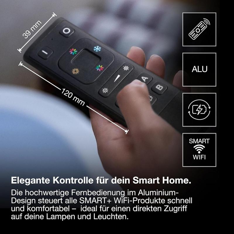 OSRAM SMART+ WIFI Fernbedienung, aufladbar mit USB-C in Schwarz zur intelligenten Steuerung Automatisierung von Smart-Home-Systemen