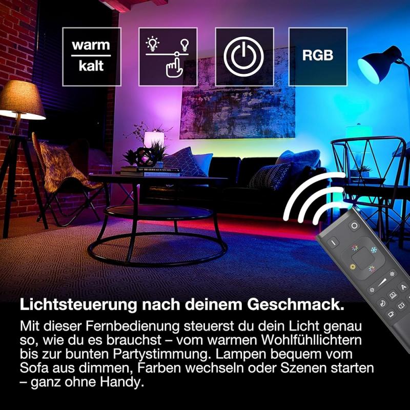 OSRAM SMART+ WIFI Fernbedienung, aufladbar mit USB-C in Schwarz zur intelligenten Steuerung Automatisierung von Smart-Home-Systemen