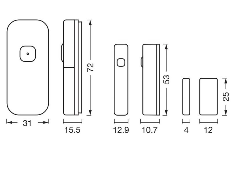OSRAM SMART+ Sensor zur Erkennung offener Türen und Fenster mit WiFi-Technologie IP20 weiß