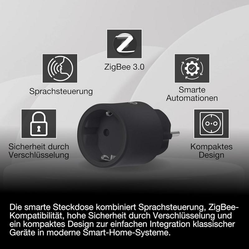 OSRAM SMART+ Zigbee Steckdose für Innen in schwarz