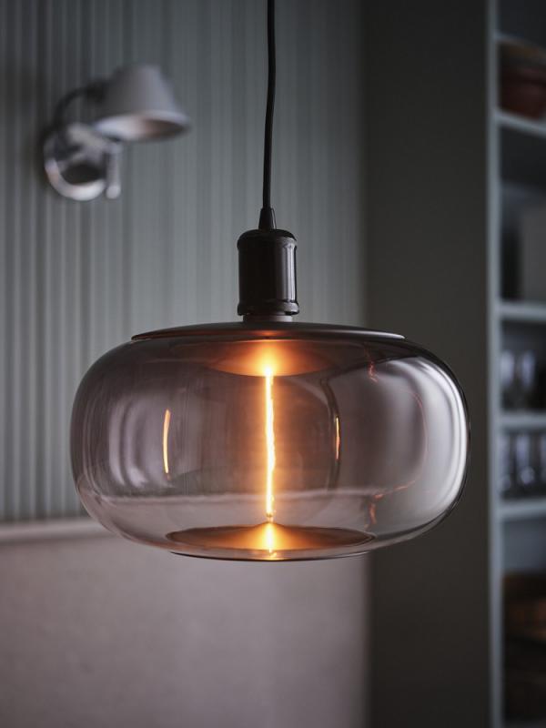 OSRAM VINTAGE 1906 4099854419416 BOBBIN Ø 10 cm schwarz - Schlichte Pendelleuchte mit stoffummanteltem Kabel und E27 Fassung ohne Leuchtmittel