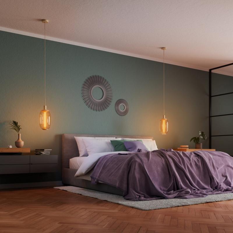 OSRAM VINTAGE 1906 PenduLum Needle Ø 10cm Beige aus Stahl - Schlichte Pendelleuchte mit E27 Fassung ohne Leuchtmittel