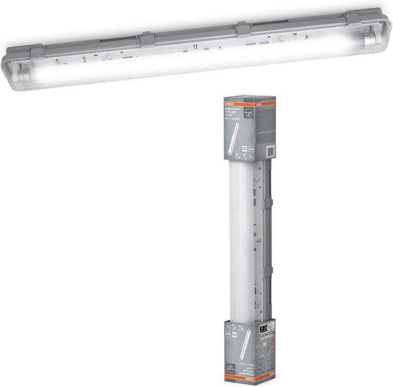 65 cm OSRAM SUBMARINE 7W LED Feuchtraumleuchte 4000K inkl. 1x LED Röhre - IP65, staub- und spritzwassergeschützt, für Keller und Garagen