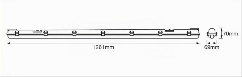 120cm OSRAM SUBMARINE 15W LED Feuchtraumleuchte 4000K neutralweißes Licht inkl. 1x LED Röhre