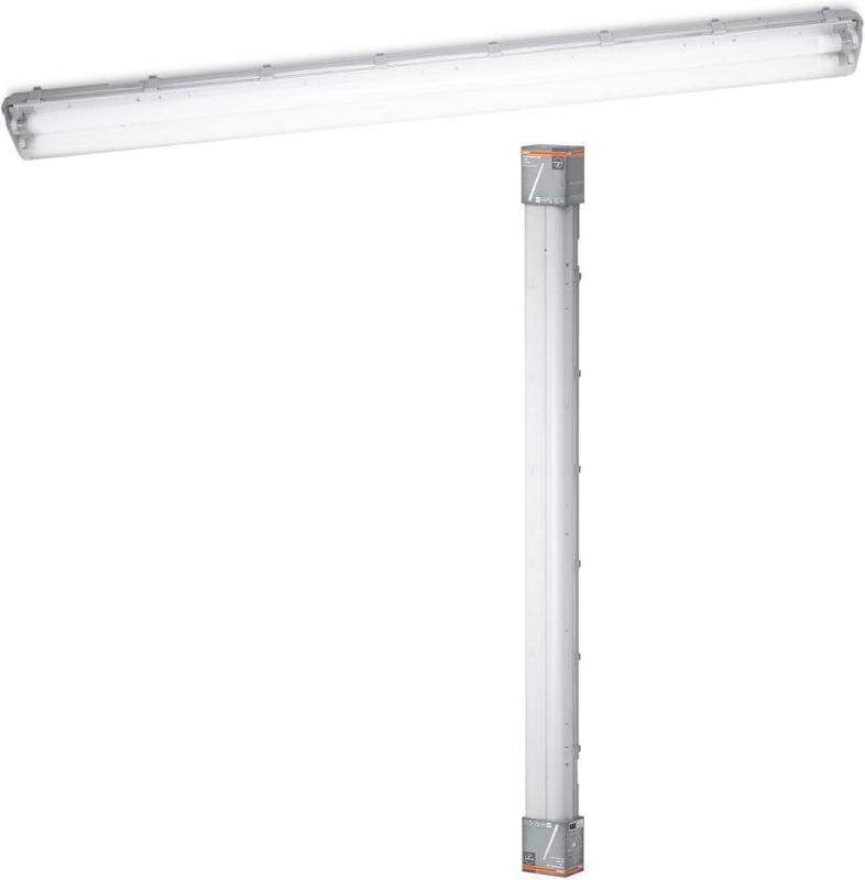 150cm OSRAM SUBMARINE LED Feuchtraumleuchte 4000K mit 2x 2x19W LED Röhren neutralweißes Licht, IP65, staub- und spritzwassergeschützt, für Keller und Garagen