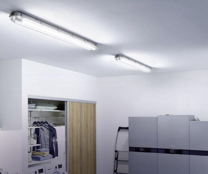 150cm OSRAM SUBMARINE LED Feuchtraumleuchte 4000K mit 2x 2x19W LED Röhren neutralweißes Licht, IP65, staub- und spritzwassergeschützt, für Keller und Garagen