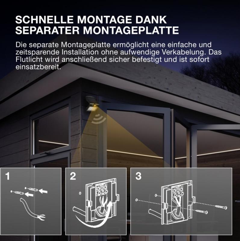 OSRAM Solar LED Außen Fluter ENDURA FLOOD mit Sensor 10W 4000K neutralweißes Licht mit Fernbedienung