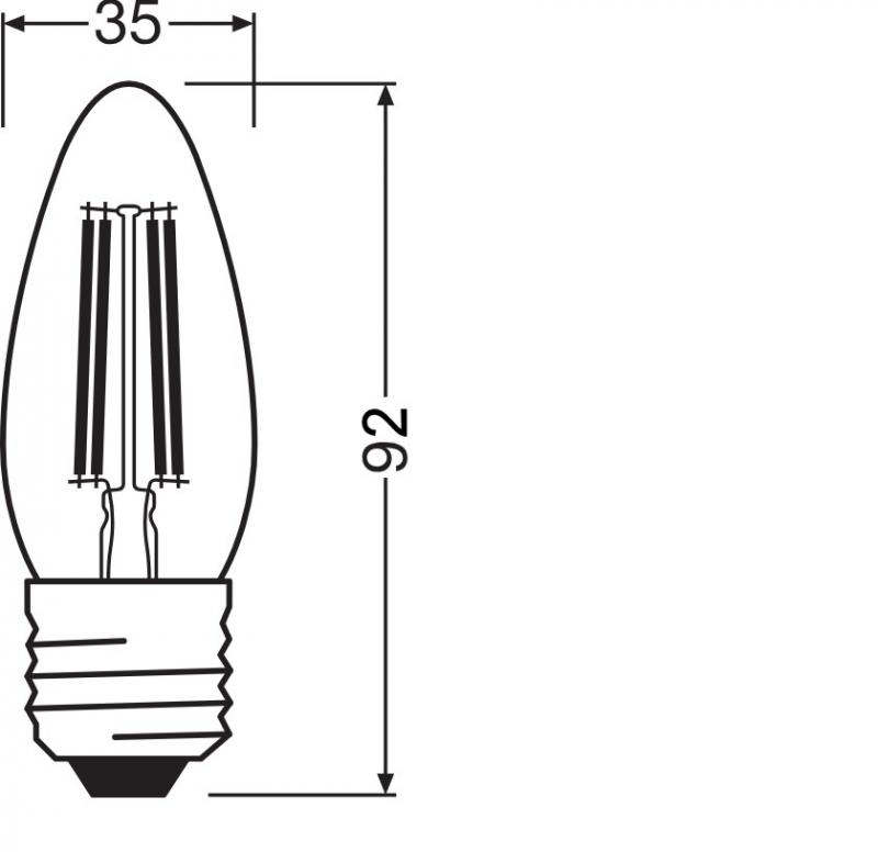 Ledvance E27 LED Kerzenlampe Classic B40 dimmbar klar 3,4W wie 40W 2700K warmweißes Licht