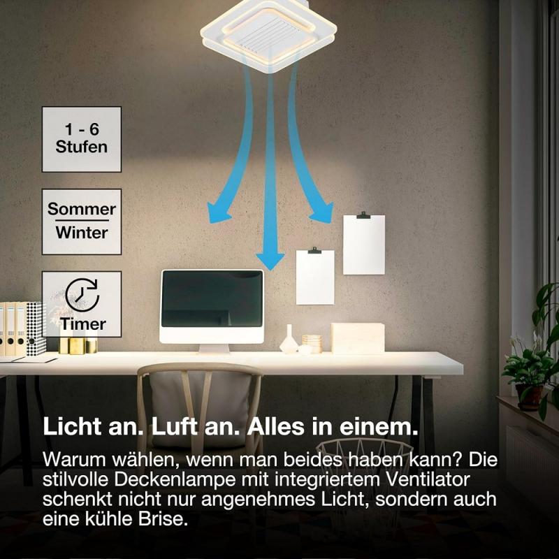 Osram Deckenlicht/-ventilator eckig 55W CCT dimmbar