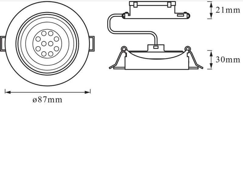 3er-Pack OSRAM LED Einbauleuchten Nickel gebürtet 2700k warmweißes Licht - dimmbar über Wandschalter,  mit integriertem LED-Modul und Treiber, IP20-Schutz, Einbaudurchmesser 75…80 mm
