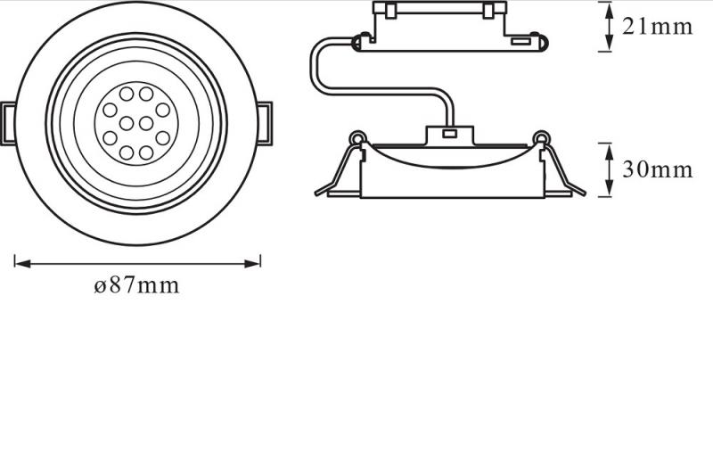 3er-Pack OSRAM LED Einbaustrahler-Set SPOT weiß dimmbar 2700k warmweißes Licht - stufenlos dimmbar über Wandschalter, IP20-Schutz, Einbaudurchmesser 75-80 mm