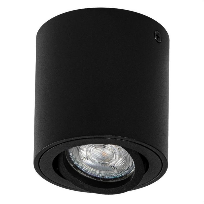 Osram Spot Surface Round GU10 Schwenkbarer Deckenstrahler in Schwarz aus Metall