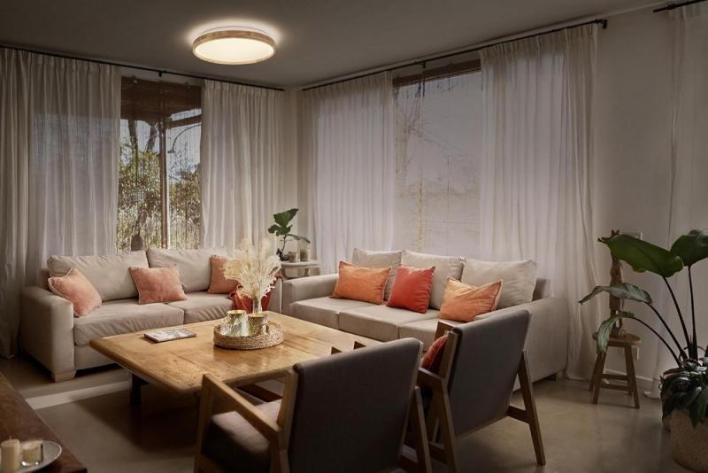 Osram Deckenleuchte Decor Alison Holzdecor 3-stufig dimmbar mit warmweißem Licht Ø 50 cm