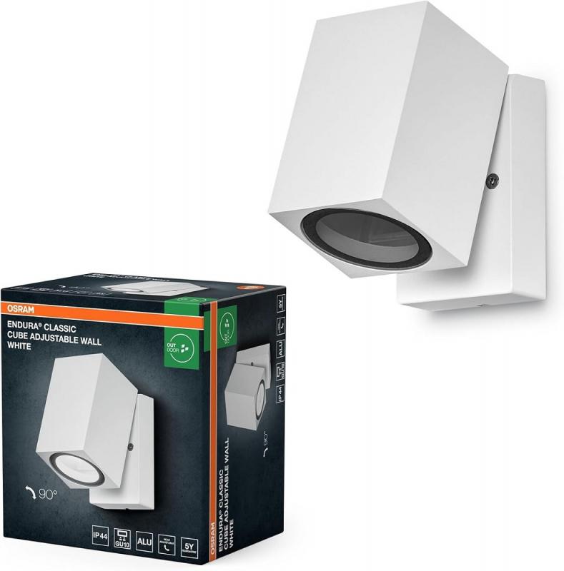 OSRAM Wandleuchte Endura Classic Cube in Weiß mit verstellbarem Lampenkopf