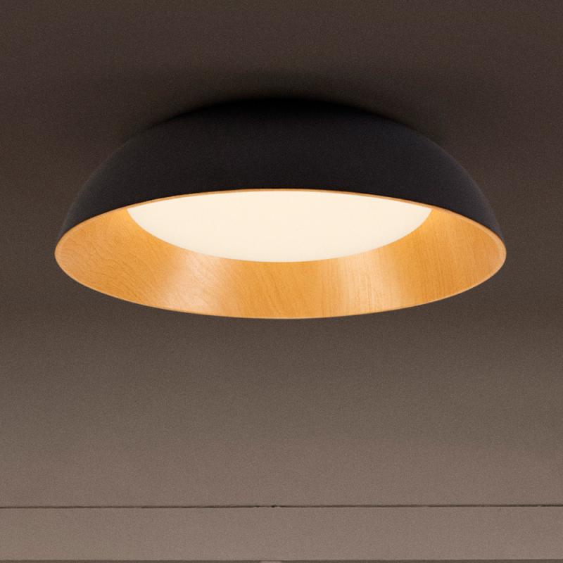 OSRAM Deckenleuchte Orbis Alva 36W Ø 50 cm - Dekorative Leuchte aus Metal mit Holzdecor - dimmbar Drei Helligkeitsstufen durch wiederholtes Schalten