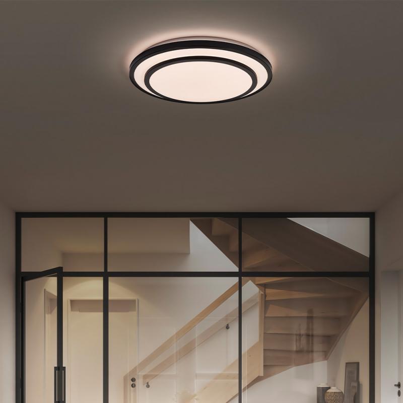 OSRAM Deckenleuchte Orbis Berlin 39cm mit schwarzen Plastik-Ringen