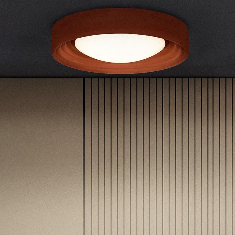 OSRAM Deckenleuchte Orbis Concrete 13W Ø 30 cm - Dekorative Leuchte aus Beton in braun - dimmbar in drei Stufen durch wiederholtes Schalten