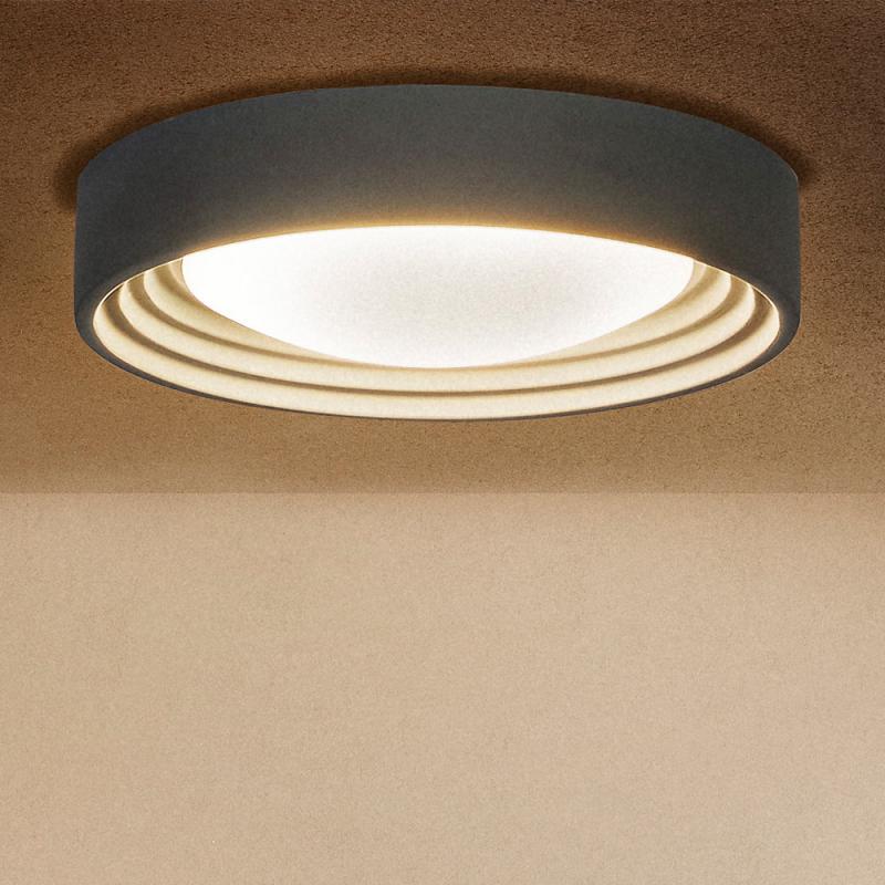 OSRAM Deckenleuchte Orbis Concrete 24,5W Ø 50 cm - Dekorative Leuchte aus Beton in grau - dimmbar in drei Stufen durch wiederholtes Schalten