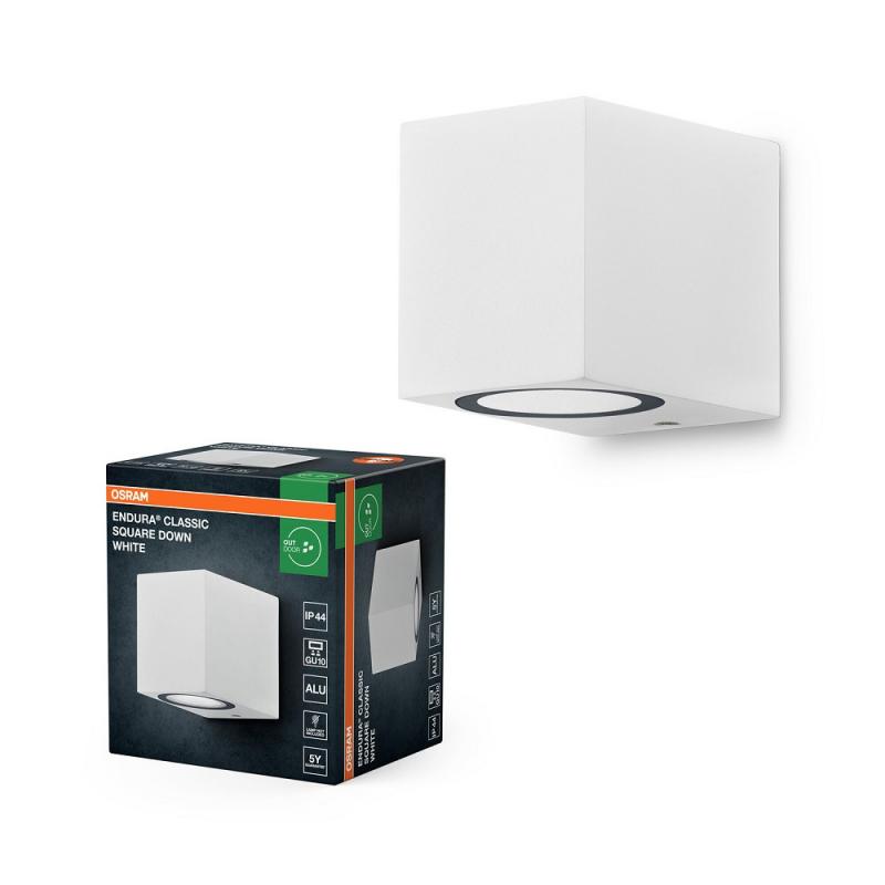OSRAM Wandleuchte Endura Classic Square Down in Weiß aus Aluminium
