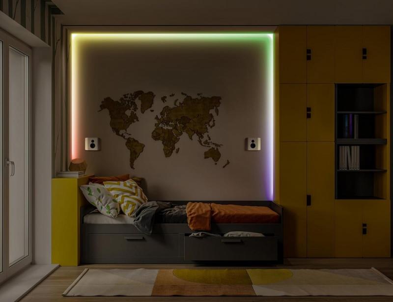 5M Osram Flex Audio LED-Streifen mit Fernbedienung IP20 RGB, integrierter Sound-Receiver, RGB-Farbsensor, für Netzspannung