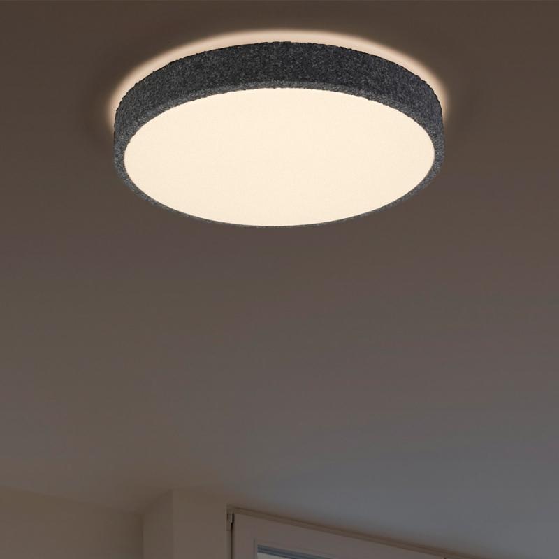 OSRAM Deckenleuchte Orbis Yummy 285MM 16W 830 Click DIM - Dekorative Leuchte mit Metall-Ring und sandgestrahlten Steinen