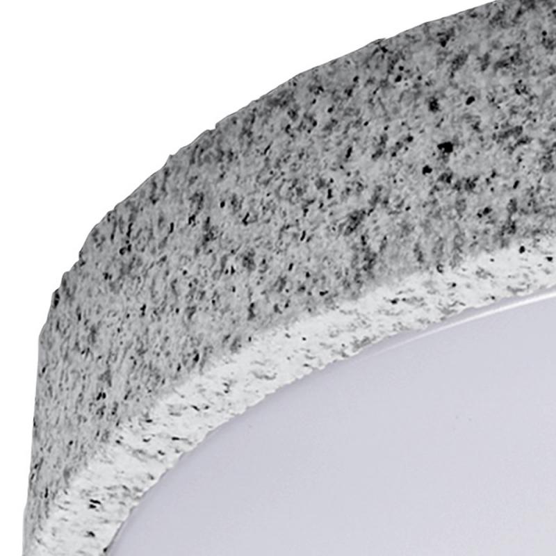 OSRAM Deckenleuchte Orbis Yummy 390MM 24W Click DIM - Dekorative Leuchte in grau mit Metall-Ring und sandgestrahlten Steinen