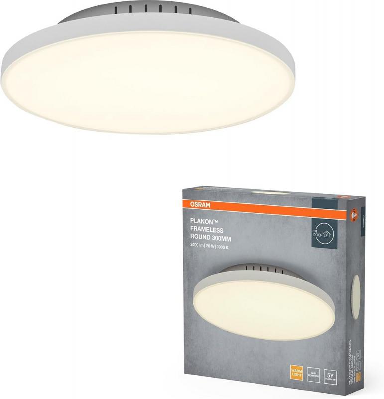 30cm OSRAM  Panelleuchte Planon Frameless Round 300mm 20W 3000K warmweißes Licht