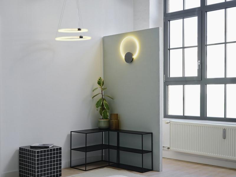 Osram Wandleuchte Decor Aura in Anthrazit / Transparent dimmbar mit warmweißem Licht - imposantes Filament-Design