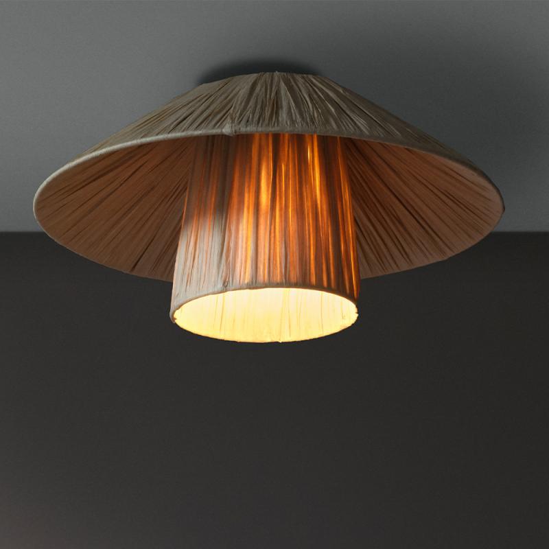 OSRAM Deckenleuchte Decor Bamboo Paper Hut aus nachhaltigem Bambuspapier mit E27 Fassung Ø 40 cm