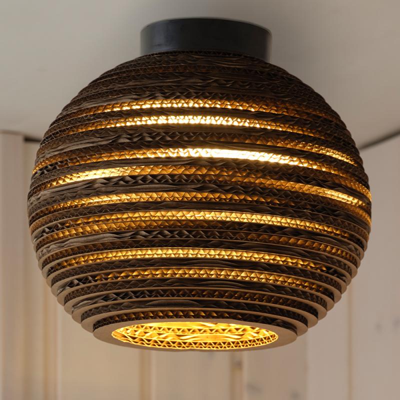OSRAM Deckenleuchte BALL, braun, Ø 26 cm, aus Wellpappe