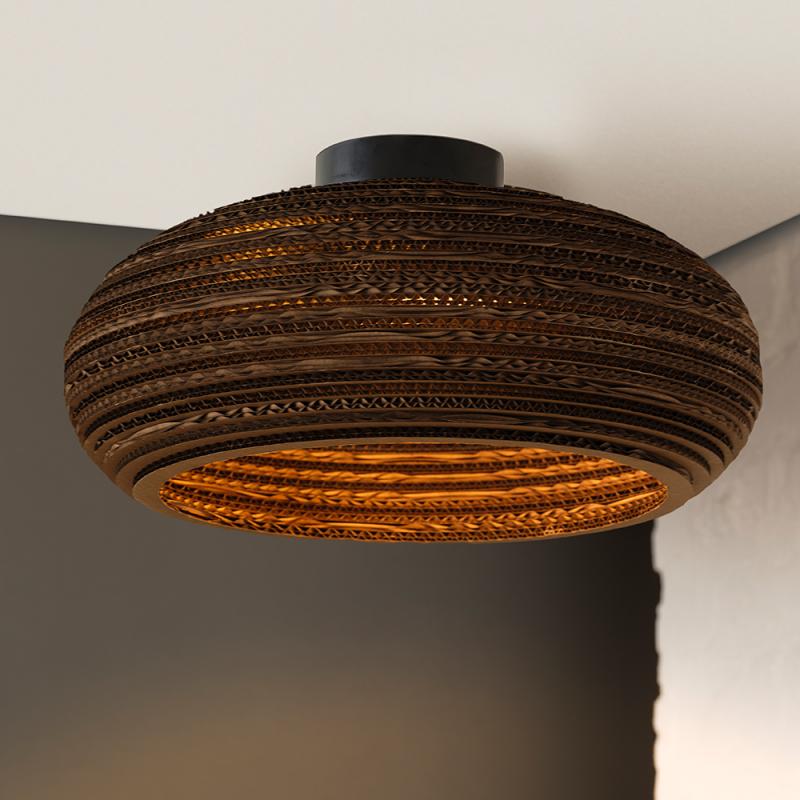 OSRAM Deckenleuchte DROP, braun, Ø 40 cm, aus Wellpappe