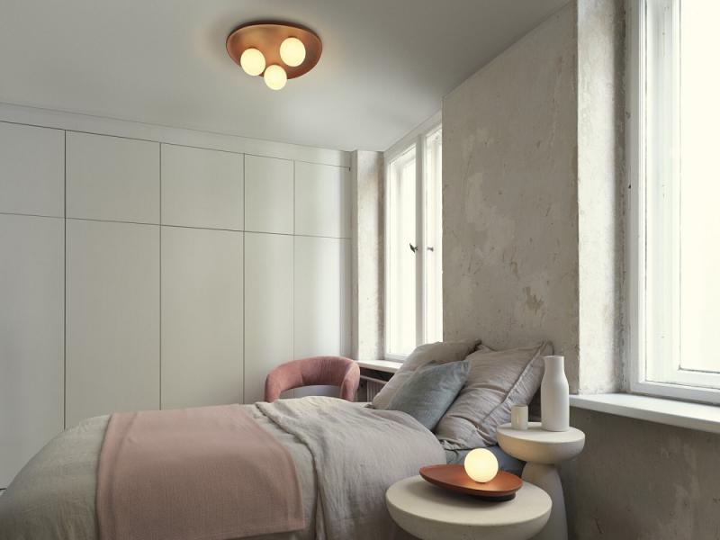 OSRAM 3-flammige Deckenleuchte Decor Clay Nest aus Ton mit matter Glaskugel mit 3 x G9 Fassung braun