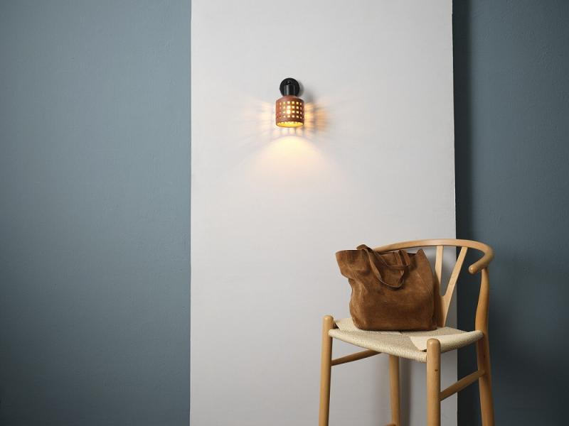 OSRAM Wandleuchte Decor Clay Windows aus Ton mit E27 Fassung braun - mit verstellbarem Lampenkopf