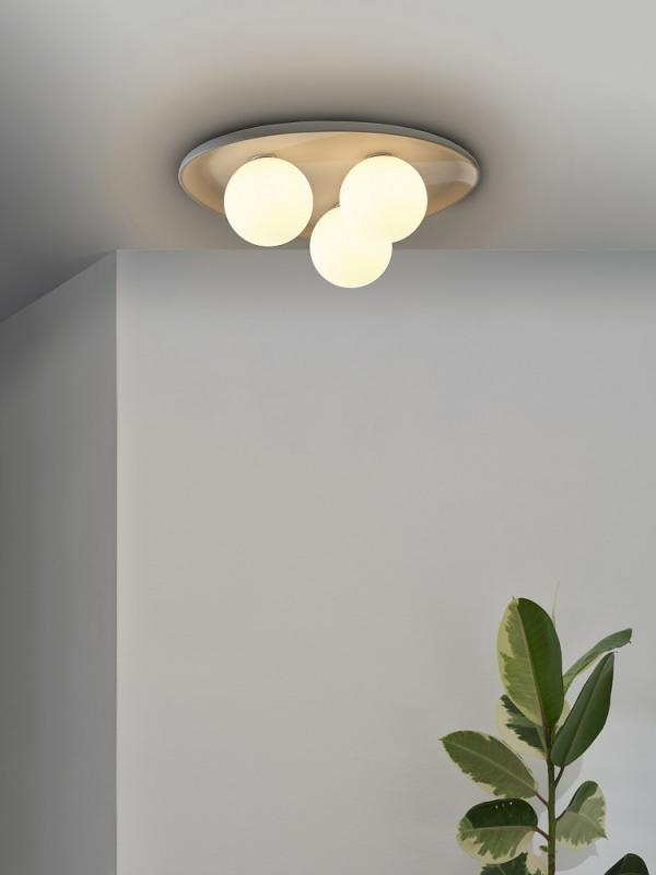 OSRAM Deckenleuchte Decor Concrete Nest aus Beton mit 3 x G9 Fassung grau - mit matten Glaskugeln